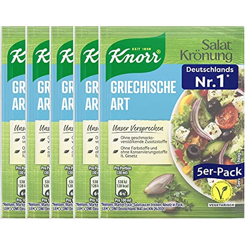 Knorr Salatkrönung Griechische Art klares Dressing 5x 9g 5er 5er Pack von n.v.