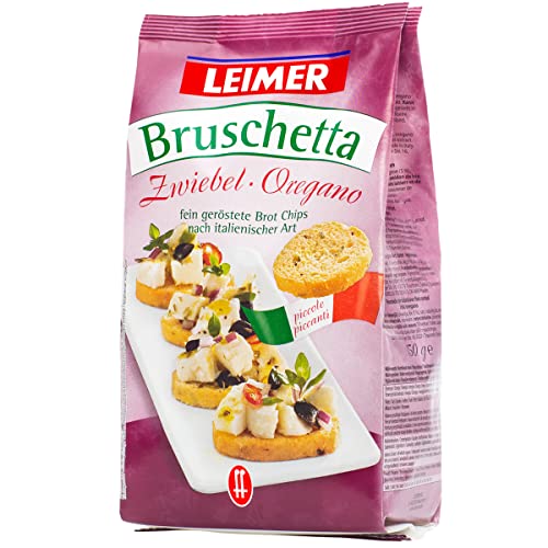 Leimer Bruschetta geröstete Brot Chips Zwiebel und Oregano 150g Leimer Bruschetta geröstete Brot Chips Zwiebel und Oregano 150g von n.v.