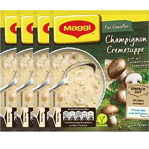 Maggi Für Genießer Champignon Cremesuppe fein und cremig 51g 4er Pack von n.v.