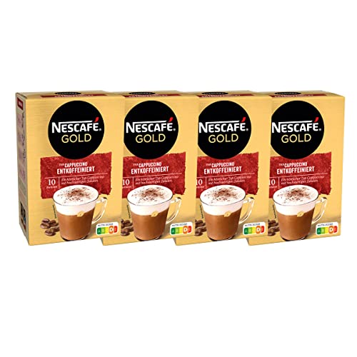 NESCAFÉ Cappuccino Entkoffeiniert Getränkepulver aus löslichem Bohnenkaffee 10 x 12.5g 4er Pack von n.v.