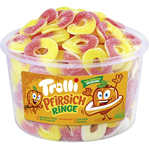 Trolli Saure Pfirsichringe Schaumgummi Fruchtgummi 150 Stück 1200g von Trolli