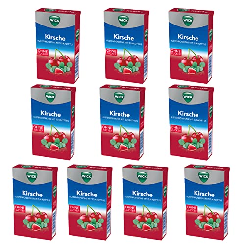 WICK Kirsche und Eukalyptus zuckerfreie Halsbonbons 46g 10er Pack von n.v.