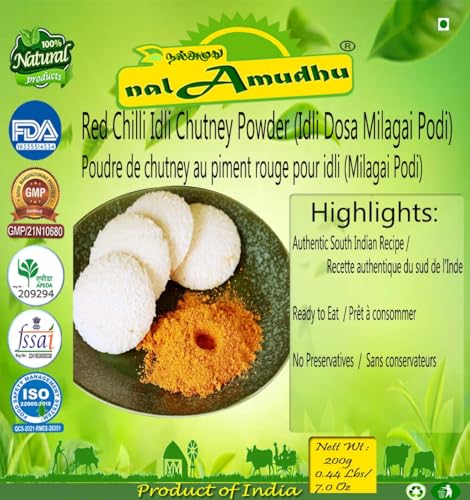 nalAmudhu Idly Chutney Milagai Podi | Chutney Pulver für Idy / Dosa 200g nalAmudhu Idly Chutney Milagai Podi | Chutney Pulver für Idy / Dosa 200g von nalAmudhu