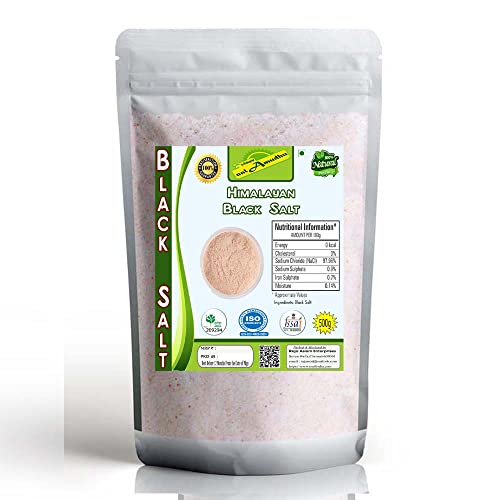 nalAmudhu Schwarzes Salz (Kala Namak Mineral) Vegan, rein, unraffiniert, gentechnikfrei und natürlich – perfekt für Tofu-Rührei, Eiergeschmack, 500 g von nalAmudhu