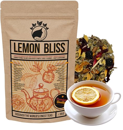 NanaNatura's Original Lemon Bliss Tea – fruchtig-erfrischender Sommer-Kräutertee 85g | als Eistee, Cold Tea oder zur klassisch heiß | mit Sonnenverwöhnten Blüten, Blättern & Beeren | zuckerfrei NanaNatura's Original Lemon Bliss Tea – fruchtig-erfrischender Sommer-Kräutertee 85g | als Eistee, Cold Tea oder zur klassisch heiß | mit Sonnenverwöhnten Blüten, Blättern & Beeren | zuckerfrei von nananatura