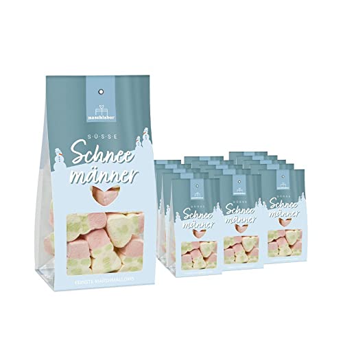 15 Stück Schneemann Marshmallows Süße Schneemänner 85g | Dekoration zum Backen | Süße Marshmallows | Weihnachten Geschenk von naschlabor