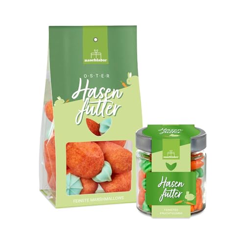 2er-Set Hasenfutter Fruchtgummis & Marshmallows | Geschenk zu Ostern | Ostergeschenk | Mitbringsel | Geschenk für Kinder | Süßigkeiten Geschenk | Fröhliche Osterüberraschung von naschlabor