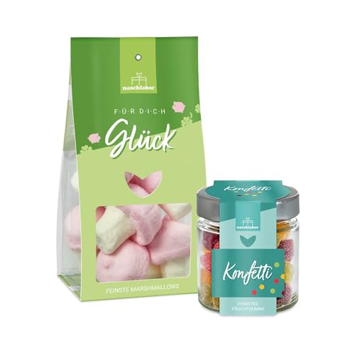 2er Set Silvester Marshmallows Viel Glück 100g und Fruchtgummi Konfetti 120g | Geschenk für Neujahr | Gummibärchen Geschenk für Silvester | Geschenk für deine Liebsten 2er Set Silvester Marshmallows Viel Glück 100g und Fruchtgummi Konfetti 120g | Geschenk für Neujahr | Gummibärchen Geschenk für Silvester | Geschenk für deine Liebsten von naschlabor