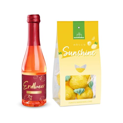 2er-Set Sommerparty | Zitronen Marshmallows und Erdbeer Secco | Saure Marshmallows | Prickelnder Secco | Für Grillabende und Sommernächte | Sommer Geschenk | süß & sauer 2er-Set Sommerparty | Zitronen Marshmallows und Erdbeer Secco | Saure Marshmallows | Prickelnder Secco | Für Grillabende und Sommernächte | Sommer Geschenk | süß & sauer von naschlabor