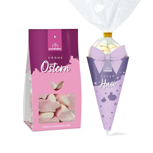2er-Set Süße Ostern Marshmallows | Dein Geschenk zu Ostern | Osterhase Ersatz | Geschenk für deine Liebsten | Mitbringsel | Perfekte Osterüberraschung | Leckere Nascherei | Fröhliches Osterdesign von naschlabor
