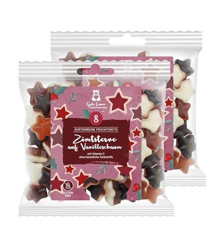 2er Set Zimtsterne auf Vanilleschaum | sortenreine Fruchtsäfte | Ohne künstliche Farbstoffe und Geschmacksverstärker | Gluten- und Laktosefrei | Perfekt für festliche Anlässe von naschlabor
