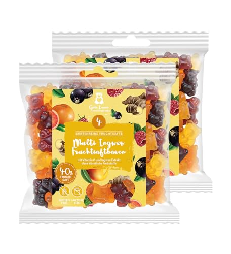2er Sets Multi Ingwer Fruchtsaftbären | sortenreine Fruchtsäfte | Ohne künstliche Farbstoffe und Geschmacksverstärker| Gluten- und Laktosefrei | leckere fruchtige Ingwernote 2er Sets Multi Ingwer Fruchtsaftbären | sortenreine Fruchtsäfte | Ohne künstliche Farbstoffe und Geschmacksverstärker| Gluten- und Laktosefrei | leckere fruchtige Ingwernote von naschlabor