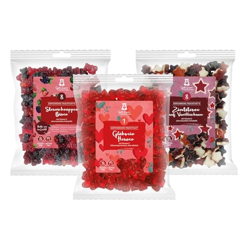 3er-Set Fruchtsaftbären Vorratspaket Weihnachten | leckerer Gummibärchen Mix im Vorratspaket | Ideal zum Verschenken | 1,5 kg feinste Fruchtgummis von naschlabor