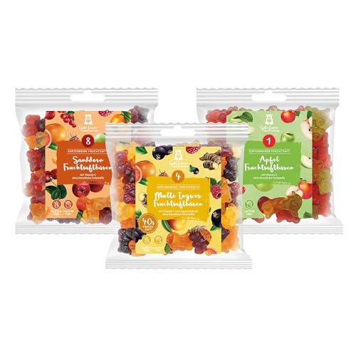 3er-Set Fruchtsaftbären Winter Stärkung | Fruchtiger Mix für die Weihnachtszeit | Gummibärchen Mix als Geschenk | Naschpaket mit Fruchtsaft und Vitaminen von naschlabor