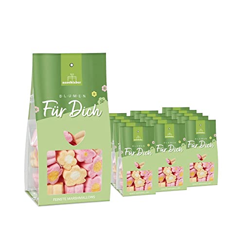 15 Stück Blumen Für Dich Marshmallow Mix - Die bunte Mischung für deinen Frühling | Große-Verpackung von naschlabor