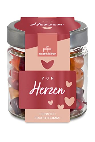 8 Stück Fruchtgummi Geschenkglas Von Herzen | Groß-Verpackung | Geschenk für Verliebte | Valentinstag | Geburtstag von naschlabor