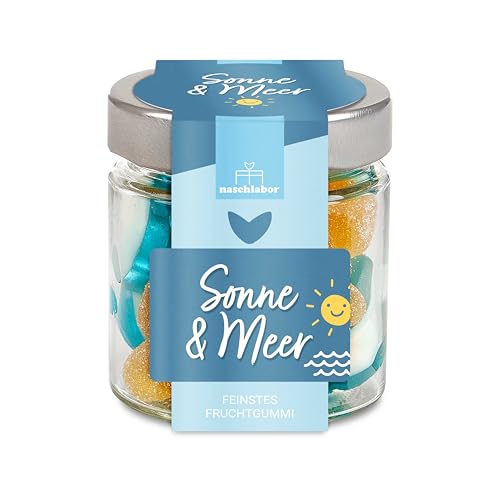 Fruchtgummi Geschenkglas Sonne & Meer 120g | Geschenk für die Liebsten | Das Mitbringsel für deine Freunde | Sommer | Strandparty | Vitamin Sea | Perfekt für sonnige Tage | Für Sommerliebhaber Fruchtgummi Geschenkglas Sonne & Meer 120g | Geschenk für die Liebsten | Das Mitbringsel für deine Freunde | Sommer | Strandparty | Vitamin Sea | Perfekt für sonnige Tage | Für Sommerliebhaber von naschlabor