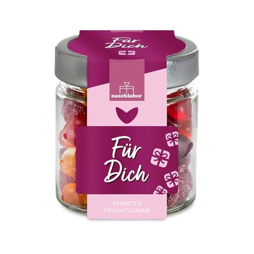 Für Dich Geschenkglas 120g | Fruchtgummi Geschenk | Geschenk für Liebe | Geschenk für Partner | Fruchtgummi-Mix | Zum Muttertag und Valentinstag Für Dich Geschenkglas 120g | Fruchtgummi Geschenk | Geschenk für Liebe | Geschenk für Partner | Fruchtgummi-Mix | Zum Muttertag und Valentinstag von naschlabor