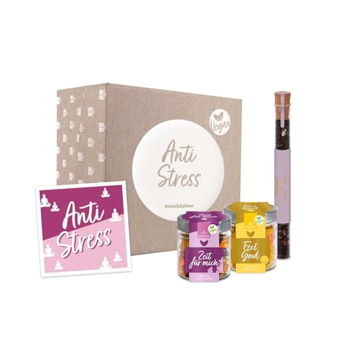 Geschenkbox Anti Stress vegan | Fruchtgummi und Tee zur Entspannung | Feel Good & Zeit für mich Geschenkglas | Geschenk für Freunde, Familie und Kollegen | Schwarztee | Me Time | Geschenk gegen Stress Geschenkbox Anti Stress vegan | Fruchtgummi und Tee zur Entspannung | Feel Good & Zeit für mich Geschenkglas | Geschenk für Freunde, Familie und Kollegen | Schwarztee | Me Time | Geschenk gegen Stress von naschlabor