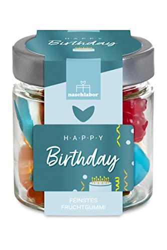 Happy Birthday Fruchtgummis | Geburtstagsgeschenk | Geschenk zum Geburtstag | Dein Mitbringsel zum Geburtstag | Geschenk in dem praktischen Vorratsglas Happy Birthday Fruchtgummis | Geburtstagsgeschenk | Geschenk zum Geburtstag | Dein Mitbringsel zum Geburtstag | Geschenk in dem praktischen Vorratsglas von naschlabor