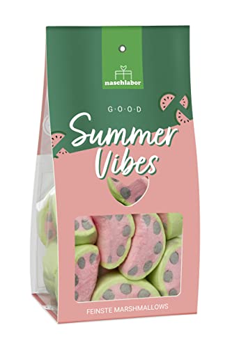 Marshmallow Good Summer Vibes | Melonen Marshmallows | Leckere Marshmallows in Melonen Form | Marshmallows zum verschenken | Süße Geschenkverpackung mit Melonen Marshmallows von naschlabor
