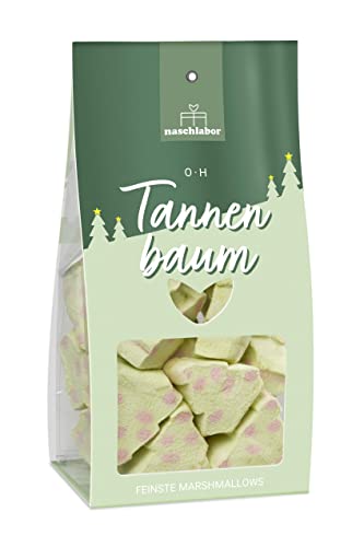 Oh Tannenbaum 85g Marshmallows | Weihnachtspräsent für Freund, Freundin und Kinder | weiche Marshmallows in witziger Tannenbaum-Form | Mini Deko zum Backen an Weihnachten von naschlabor