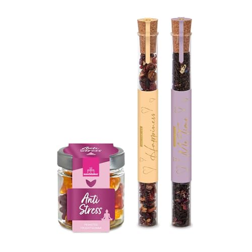 Tee Geschenkset | Früchtetee, Schwarztee & Fruchtgummi | Anti Stress | Me-Time | Geschenk für Frauen, Freundin und Beste Freundin | Geschenk gegen Stress | Zur Erholung & Entspannung Tee Geschenkset | Früchtetee, Schwarztee & Fruchtgummi | Anti Stress | Me-Time | Geschenk für Frauen, Freundin und Beste Freundin | Geschenk gegen Stress | Zur Erholung & Entspannung von naschlabor