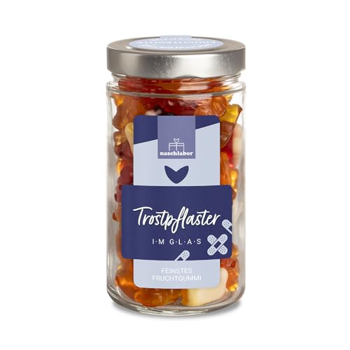Trostpflaster Im Glas 530g Fruchtgummis | XL-Glas Gute Besserung | Das perfekte Geschenk zum Trösten | Leckere Gummibärchen im Vorratsglas | Aufmunterung Trostpflaster Im Glas 530g Fruchtgummis | XL-Glas Gute Besserung | Das perfekte Geschenk zum Trösten | Leckere Gummibärchen im Vorratsglas | Aufmunterung von naschlabor