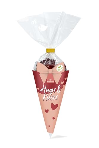Vegan Fruchtgummi Geschenktüte Hugs & Kisses 100g | Geschenk für die Liebsten | Das Mitbringsel für deine Freunde | Valentinstag oder Muttertag | Geschenk für Partnerin von naschlabor