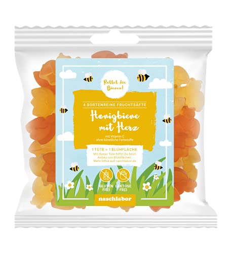 naschlabor Honigbiene mit Herz Fruchtgummi | Naschen und Gutes tun: 1 Tüte = 1 Blühfläche | Rettet die Bienen Gummibärchen | Nachhaltige Süßigkeit | Umweltfreundliches Naschvergnügen naschlabor Honigbiene mit Herz Fruchtgummi | Naschen und Gutes tun: 1 Tüte = 1 Blühfläche | Rettet die Bienen Gummibärchen | Nachhaltige Süßigkeit | Umweltfreundliches Naschvergnügen von naschlabor