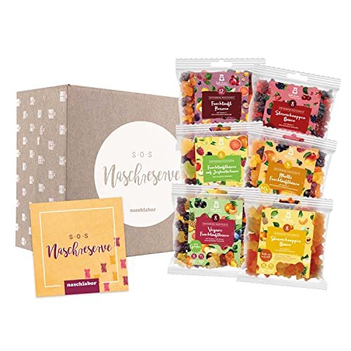 naschlabor | SOS Naschreserve | Nervennahrung Geschenk für Büro oder Homeoffice | Fruchtgummi Survival Box mit Vitamin C | Perfekt für stressige Tage naschlabor | SOS Naschreserve | Nervennahrung Geschenk für Büro oder Homeoffice | Fruchtgummi Survival Box mit Vitamin C | Perfekt für stressige Tage von naschlabor