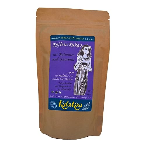 der KoffeinKakao mit 30% Kolanuss und 4% Guarana als Koffeinquellen, harmonisch schokoladig durch den Criollo-Edelkakao, mit einem Hauch von Tonka gewürzt und dezent gesüßt. von natur-reich-inform