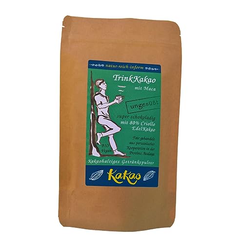 Kakao Getränkepulver – der super schokoladige TrinkKakao mit 80% Criollo-Edelkakao und Maca, ungesüßt/ohne Zuckerzugabe. Kakao Getränkepulver – der super schokoladige TrinkKakao mit 80% Criollo-Edelkakao und Maca, ungesüßt/ohne Zuckerzugabe. von natur-reich-inform