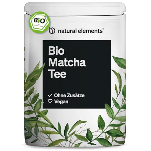 Bio Matcha Pulver - 100g Premium Japan Matcha Tee - Grünteepulver - Ohne Zusätze, rein natürlich, im wiederverschließbaren Beutel - laborgeprüft und in Deutschland produziert Bio Matcha Pulver - 100g Premium Japan Matcha Tee - Grünteepulver - Ohne Zusätze, rein natürlich, im wiederverschließbaren Beutel - laborgeprüft und in Deutschland produziert von natural elements