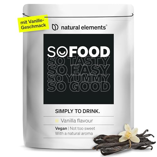 So Food Trinkmahlzeit – Vanillegeschmack – 27g Protein/Mahlzeit – 10 Portion – alle essenziellen Vitamine & Mineralstoffe – in Deutschland produziert & laborgeprüft So Food Trinkmahlzeit – Vanillegeschmack – 27g Protein/Mahlzeit – 10 Portion – alle essenziellen Vitamine & Mineralstoffe – in Deutschland produziert & laborgeprüft von natural elements