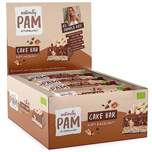 Naturally Pam Cake Bar – Bio & veganer Haferriegel, glutenfrei & ohne Rohrzucker – Natürlich leckerer Müsliriegel-Snack von Pamela Reif - Soft Hazelnut 12x44g von naturally PAM BY PAMELA REIF