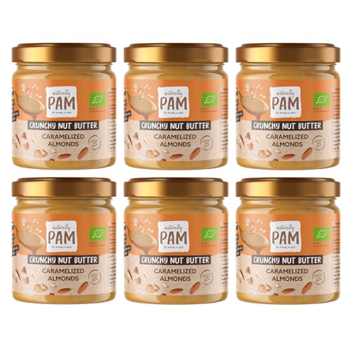 Naturally Pam Crunchy Nut Butter | Bio-Mandel-Erdnuss-Mus | Caramelized Almonds – 6 x 200g von naturally PAM BY PAMELA REIF