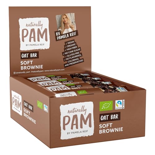 Naturally Pam Oat Bar – Bio & veganer Haferriegel, glutenfrei & ohne Rohrzucker – Natürlich leckerer Müsliriegel-Snack von Pamela Reif - Soft Brownie 12x40g von naturally PAM BY PAMELA REIF