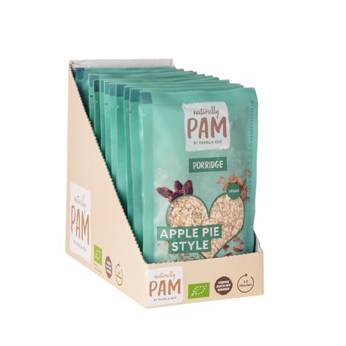 Naturally Pam Porridge - Veganes Bio Oatmeal Müsli mit Vollkornhaferflocken für zwischendurch mit einfacher Zubereitung | Extra cremiger Haferbrei mit 225 kcal pro Portion | Apple Pie Style - 12x60g Naturally Pam Porridge - Veganes Bio Oatmeal Müsli mit Vollkornhaferflocken für zwischendurch mit einfacher Zubereitung | Extra cremiger Haferbrei mit 225 kcal pro Portion | Apple Pie Style - 12x60g von naturally PAM BY PAMELA REIF