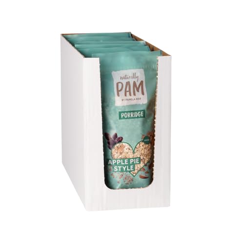 Naturally Pam Porridge - Veganes Bio Oatmeal Müsli mit Vollkornhaferflocken für zwischendurch mit einfacher Zubereitung | Extra cremiger Haferbrei mit 225 kcal pro Portion | Apple Pie Style - 6x350g von naturally PAM BY PAMELA REIF