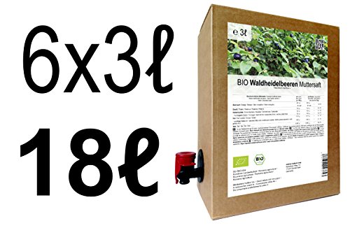 Tilia BIO Waldheidelbeeren Muttersaft - 100% Direktsaft 18 Liter (6 x 3 Liter) von naturi.me