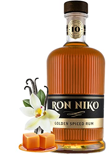 neeka RON NIKO Rum | Vanille + Karamell Barrique-Rum | 0.5 L | Golden Spiced Rum – Blackforest/Germany | 100% Rum Geschmack von neeka