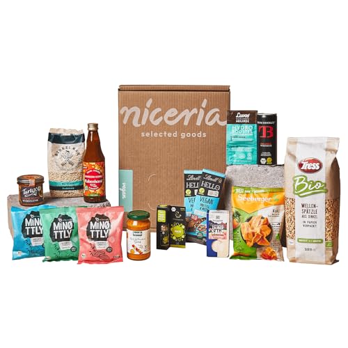 niceria Vegane Box: 100% pflanzliche Leckereien, Snacks & Süßigkeiten! Vegane Brunchbox mit Food-Highlights. Entdecke köstliche pflanzliche Alternativen. Geschenkidee mit Warenwert über 35€! von niceria