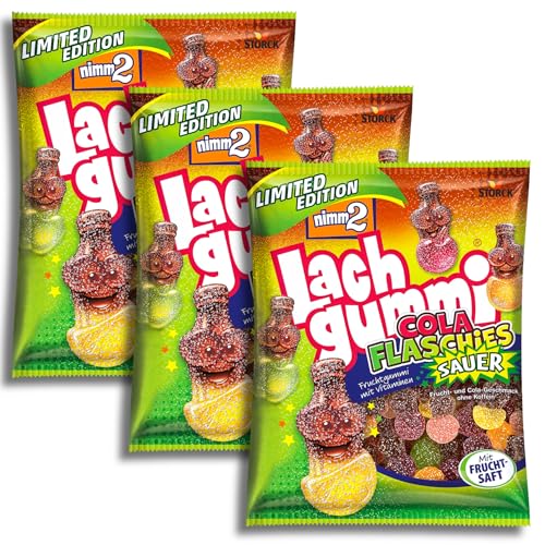 3 er Pack nimm2 Lachgummi Cola Flaschies sauer 3 x 200g 3 er Pack nimm2 Lachgummi Cola Flaschies sauer 3 x 200g von nimm2 Lachgummi