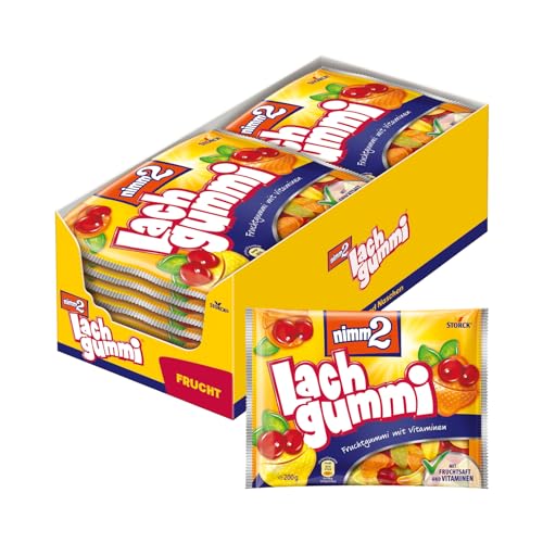 nimm2 Lachgummi – 18 x 200g – Fruchtgummi mit Fruchtsaft und Vitaminen von nimm2 Lachgummi