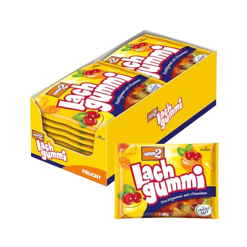 nimm2 Lachgummi – 18 x 200g – Fruchtgummi mit Fruchtsaft und Vitaminen von nimm2 Lachgummi