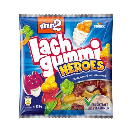 nimm2 Lachgummi Heroes – 1 x 225g – Fruchtgummi mit Fruchtsaft und Vitaminen von nimm2 Lachgummi