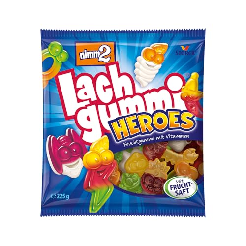 nimm2 Lachgummi Heroes – 1 x 225g – Fruchtgummi mit Fruchtsaft und Vitaminen von nimm2 Lachgummi
