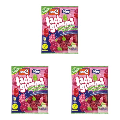 nimm2 Lachgummi Märchenprinzen – 3 x 300g – Vegetarisches Fruchtgummi mit Fruchtsaft und Vitaminen von nimm2 Lachgummi