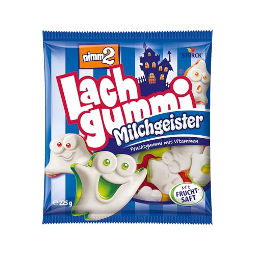 nimm2 Lachgummi Milchgeister – 1 x 225g – Fruchtgummi mit Fruchtsaft, Vitaminen und Milch von nimm2 Lachgummi